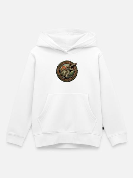 Spinosaurus im Steinring - Kinder Premium Organic Hoodie - Weiß