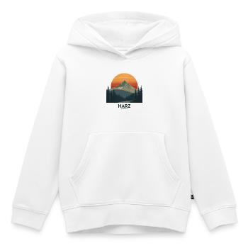 Coucher de soleil vintage en résine | Style des parcs nationaux - Sweat Premium à capuche enfant bio - blanc - Devant - AI Model Kid Female (0cm)