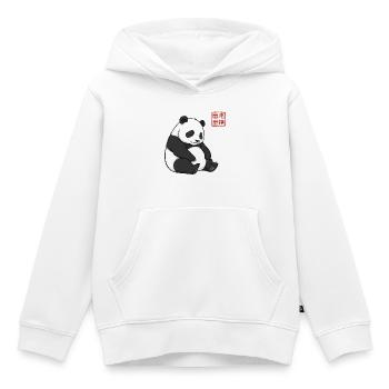 Sleepy Panda Cute Lazy Animal Lover Gift - Kids Premium Organic Hoodie - white - Front - AI Model Kid Female (0cm)