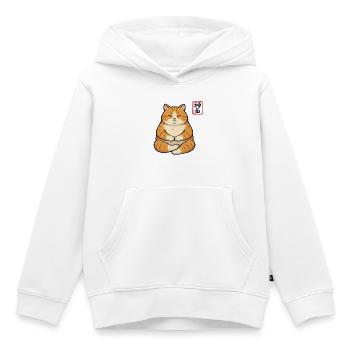 Funny Meditating Cat Yoga Mum Gift - Kids Premium Organic Hoodie - white - Front - AI Model Kid Female (0cm)