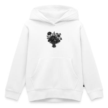 Vintage Wildflowers Linocut Botany - Kids Premium Organic Hoodie - white - Front - AI Model Kid Female (0cm)