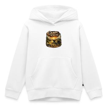 Carpe Diem Fahrradabenteuer Sonnenaufgang - Kinder Premium Organic Hoodie - Weiß - Vorne - AI Model Kid Female (0cm)