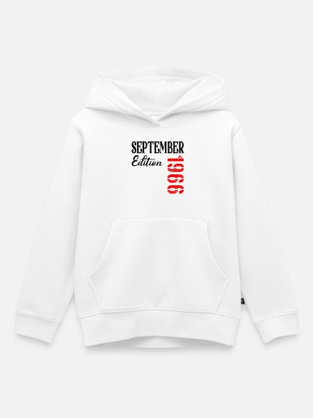 60. Geburtstag September 1966 - Kinder Premium Organic Hoodie - Weiß