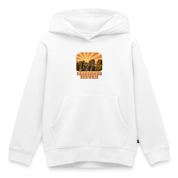 Sächsische Schweiz Bastei Sonnenaufgang - Kinder Premium Organic Hoodie - Weiß - Vorne - AI Model Kid Female (0cm)