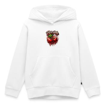 Bite Me Cherries Graphic - Kids Premium Organic Hoodie - white - Front - AI Model Kid Female (0cm)