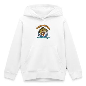 Angeln mit Papa – Alles ist gut - Kinder Premium Organic Hoodie - Weiß - Vorne - AI Model Kid Female (0cm)