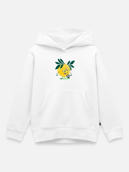 Kinder Fußball Zitrone - Kinder Premium Organic Hoodie - Weiß