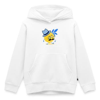 Moustache citron de Bavière - Sweat Premium à capuche enfant bio - blanc - Devant - AI Model Kid Female (0cm)