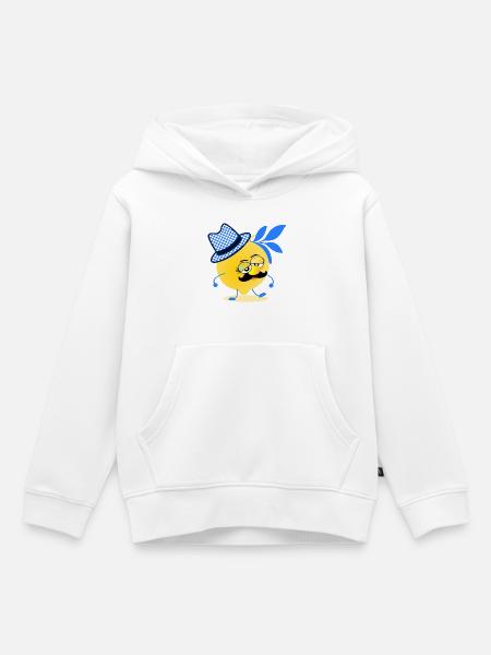 Bayern Zitrone Schnurrbart - Kinder Premium Organic Hoodie - Weiß
