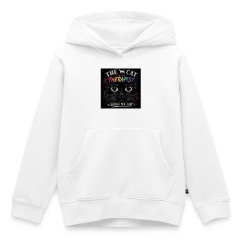 Thérapie par chats : Le chat est mon thérapeute - Sweat Premium à capuche enfant bio - blanc - Devant - AI Model Kid Female (0cm)