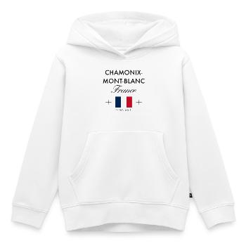 Chamonix Mont Blanc Frankreich Koordinaten Reise - Kinder Premium Organic Hoodie - Weiß - Vorne - AI Model Kid Female (0cm)