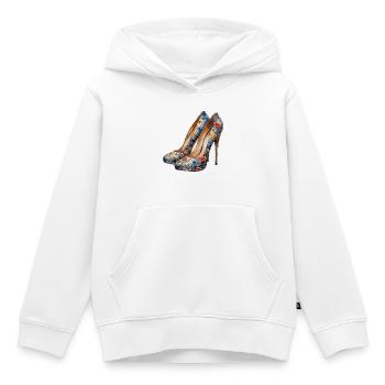 High Heels mit farbenfrohen Blumen - Kinder Premium Organic Hoodie - Weiß - Vorne - AI Model Kid Female (0cm)