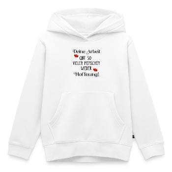 Arbeit Sinn Hoffnung - Kinder Premium Organic Hoodie - Weiß - Vorne - AI Model Kid Female (0cm)