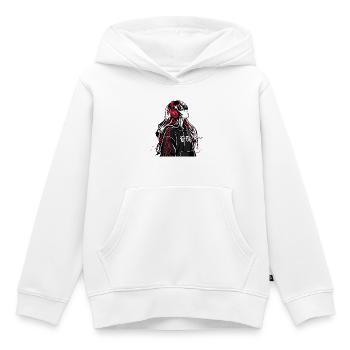 Sweat à capuche Cyberpunk Anime - Sweat Premium à capuche enfant bio - blanc - Devant - AI Model Kid Female (0cm)