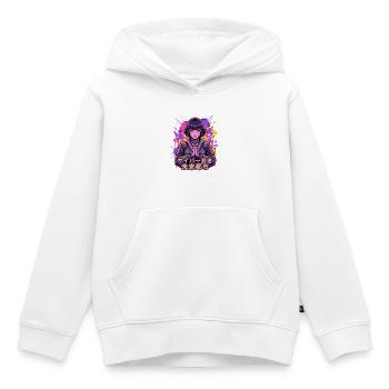 Cyber Geisha im Neonstadt - Kinder Premium Organic Hoodie - Weiß - Vorne - AI Model Kid Female (0cm)