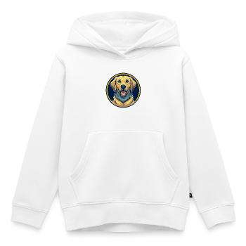 Logo clipart de dessin animé de Kawaii pour chien Labrador Retriever - Sweat Premium à capuche enfant bio - blanc - Devant - AI Model Kid Female (0cm)