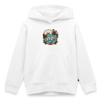 Bkh point non - Sweat Premium à capuche enfant bio - blanc - Devant - AI Model Kid Female (0cm)