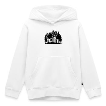 Lisière forestière - Sweat Premium à capuche enfant bio - blanc - Devant - AI Model Kid Female (0cm)
