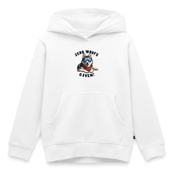 Zero Woofs reçoit un gadget cool pour le design de chien husky - Sweat Premium à capuche enfant bio - blanc - Devant - AI Model Kid Female (0cm)