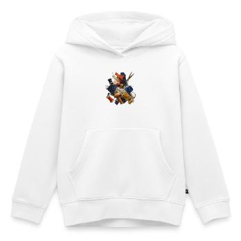 Art de la réparation visible - Sweat Premium à capuche enfant bio - blanc - Devant - AI Model Kid Female (0cm)