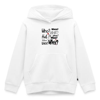 Questions d’anglais - Sweat Premium à capuche enfant bio - blanc - Devant - AI Model Kid Female (0cm)