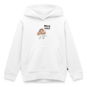 Tu me manques, chien - Sweat Premium à capuche enfant bio - blanc - Devant - AI Model Kid Female (0cm)