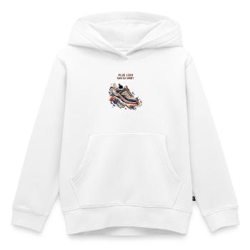 Plus loin que le bruit - Sweat Premium à capuche enfant bio - blanc - Devant - AI Model Kid Female (0cm)