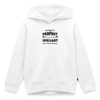 Rote Spessart Schildformen mit Weißzacken - Kinder Premium Organic Hoodie - Weiß - Vorne - AI Model Kid Female (0cm)