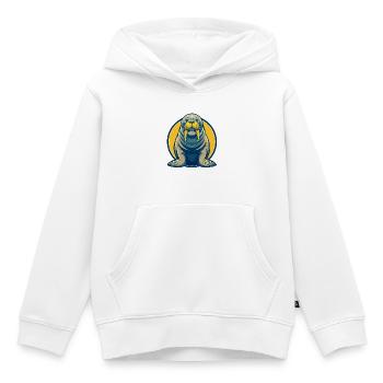 Walrus Kawaii Maskottchen Cartoon Clipart Logo Abzeichen - Kinder Premium Organic Hoodie - Weiß - Vorne - AI Model Kid Female (0cm)