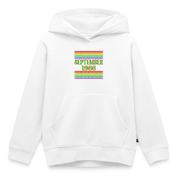 Rainbow - 60e anniversaire, septembre 1966 - Sweat Premium à capuche enfant bio - blanc - Devant - AI Model Kid Female (0cm)