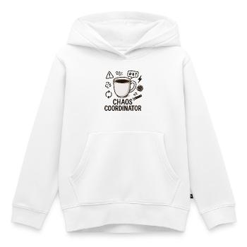 Chaos Coordinator Kaffee: Geschenk für beste Mama - Kinder Premium Organic Hoodie - Weiß - Vorne - AI Model Kid Female (0cm)