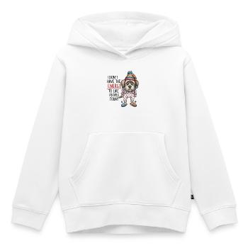 Design drôle de chien endormi - Sweat Premium à capuche enfant bio - blanc - Devant - AI Model Kid Female (0cm)