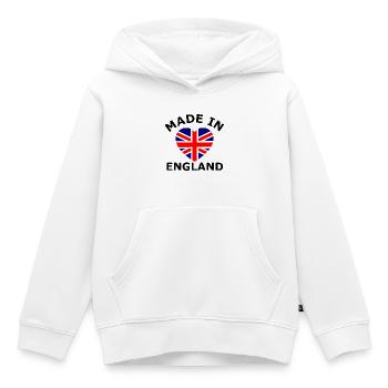 Drapeau britannique avec un motif de cœur - Sweat Premium à capuche enfant bio - blanc - Devant - AI Model Kid Female (0cm)
