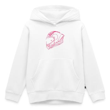 Neon Pink Helm - Visier - Kinder Premium Organic Hoodie - Weiß - Vorne - AI Model Kid Female (0cm)