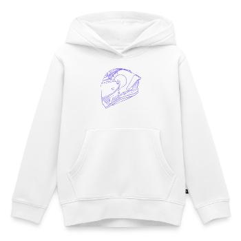 Neon lila Helm - Visier - Kinder Premium Organic Hoodie - Weiß - Vorne - AI Model Kid Female (0cm)