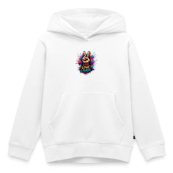 Peace Color Splash – Live Love Laugh - Kinder Premium Organic Hoodie - Weiß - Vorne - AI Model Kid Female (0cm)