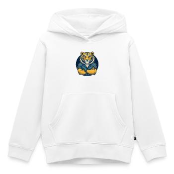 Tiger Kawaii Maskottchen Cartoon-Charakter-Clipart-Logo - Kinder Premium Organic Hoodie - Weiß - Vorne - AI Model Kid Female (0cm)