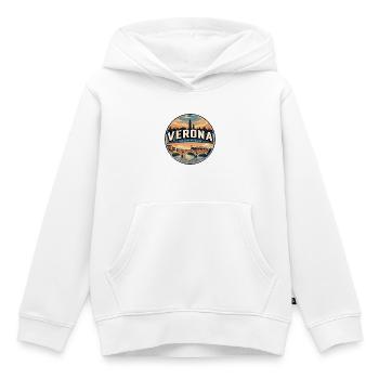 Retro Verona Roman Arena Reiseabzeichen - Kinder Premium Organic Hoodie - Weiß - Vorne - AI Model Kid Female (0cm)