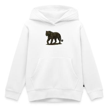 Panthère - Sweat Premium à capuche enfant bio - blanc - Devant - AI Model Kid Female (0cm)