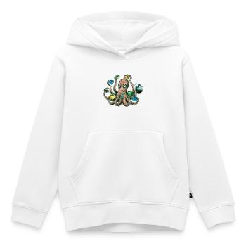 Müder Krake braucht Kaffee - Kinder Premium Organic Hoodie - Weiß - Vorne - AI Model Kid Female (0cm)