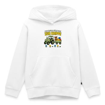 Mein Traktor fährt jetzt zur Krippe – Kinder - Kinder Premium Organic Hoodie - Weiß - Vorne - AI Model Kid Female (0cm)