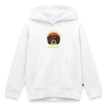 Dackel Wursthund Lilfe besser mit Dackel - Kinder Premium Organic Hoodie - Weiß - Vorne - AI Model Kid Female (0cm)