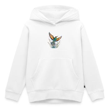 Schwalbe mit Farbe bespritzt - Kinder Premium Organic Hoodie - Weiß - Vorne - AI Model Kid Female (0cm)