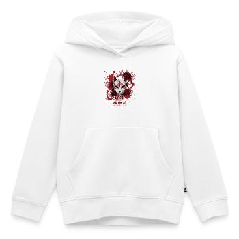 Fuchsmaske im roten Feuerkreis - Kinder Premium Organic Hoodie - Weiß - Vorne - AI Model Kid Female (0cm)