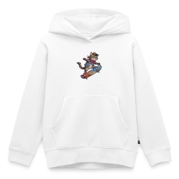 Coole Skater Katze Skateboard Design - Kinder Premium Organic Hoodie - Weiß - Vorne - AI Model Kid Female (0cm)