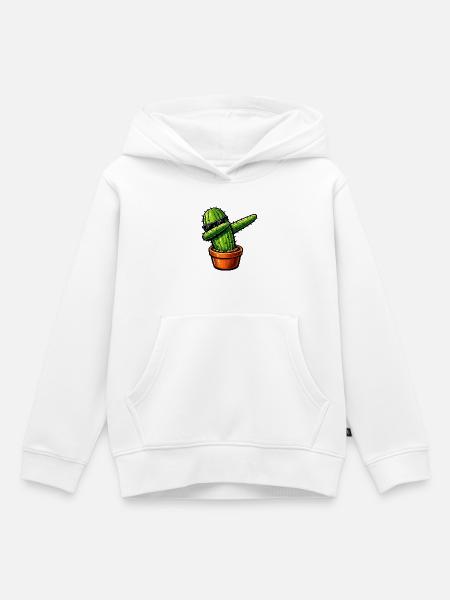 Dabbing Kaktus - Kinder Premium Organic Hoodie - Weiß