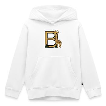 Giraffe Großbuchstabe B - Kinder Premium Organic Hoodie - Weiß - Vorne - AI Model Kid Female (0cm)