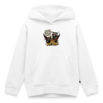 Waschbär entspannt: Just Not Today - Kinder Premium Organic Hoodie - Weiß - Vorne - AI Model Kid Female (0cm)