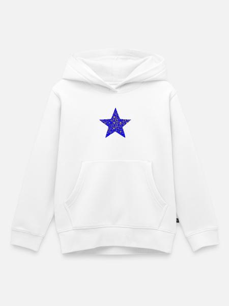 Glimmernder Blaustern mit Goldsprenkeln - Kinder Premium Organic Hoodie - Weiß