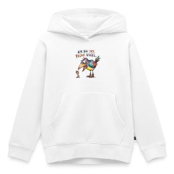 Ich bin der frühe Vogel Lustiges Spruch Motiv - Kinder Premium Organic Hoodie - Weiß - Vorne - AI Model Kid Female (0cm)